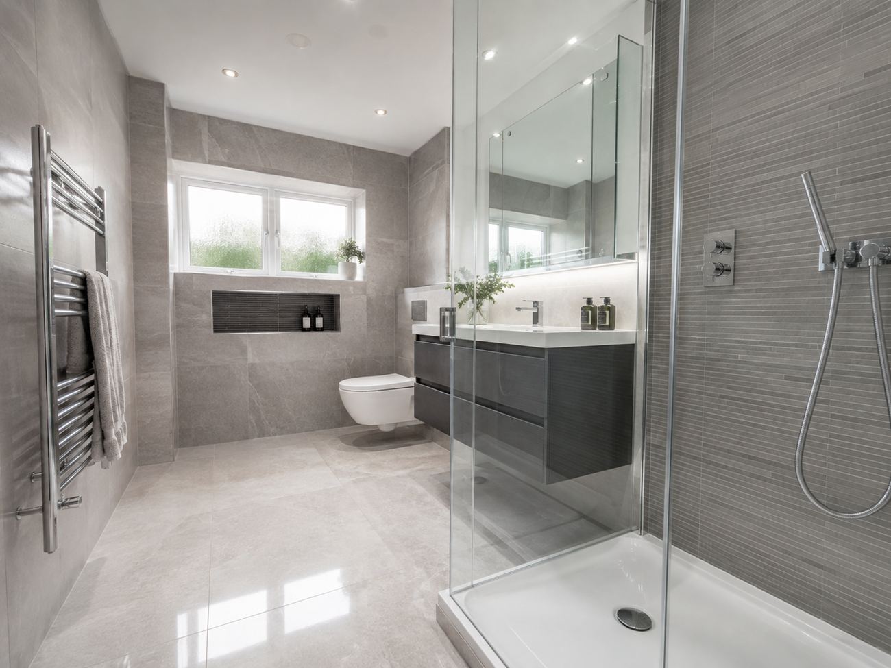 Spacious vacant property bathroom, cleaned and ready